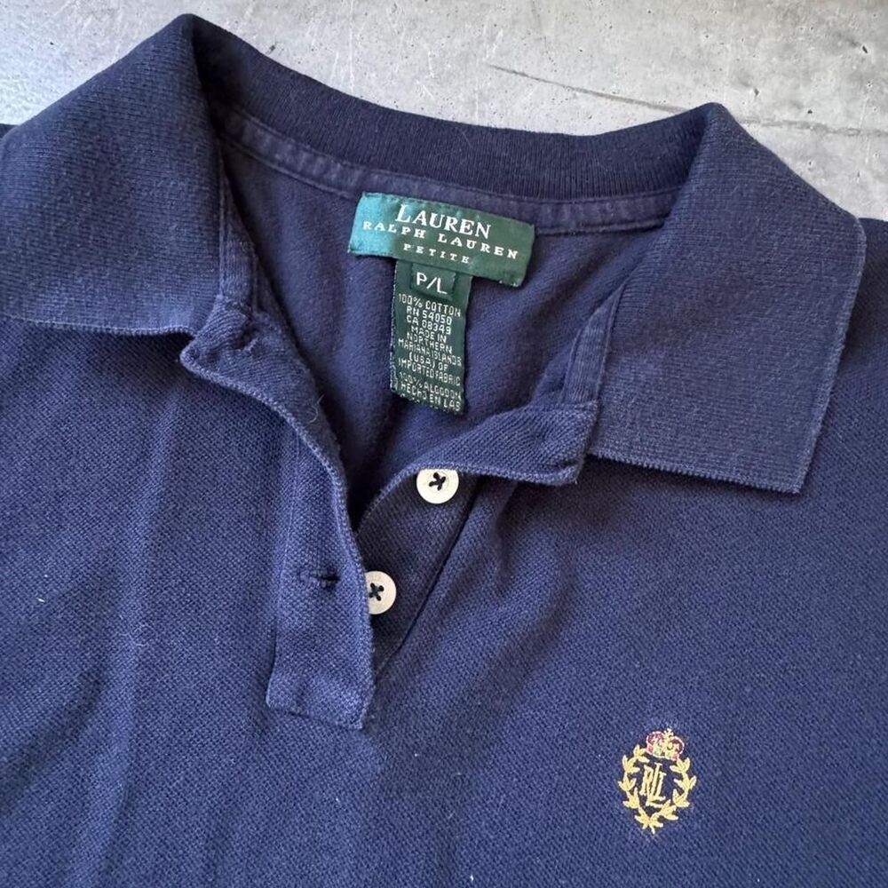Navy blue Ralph Lauren polo shirt size L petite